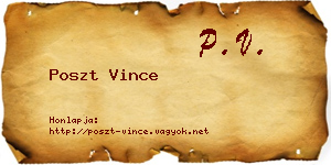 Poszt Vince névjegykártya